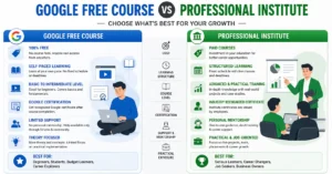 Google Certified Digital Marketing Course free vs paid institute comparison