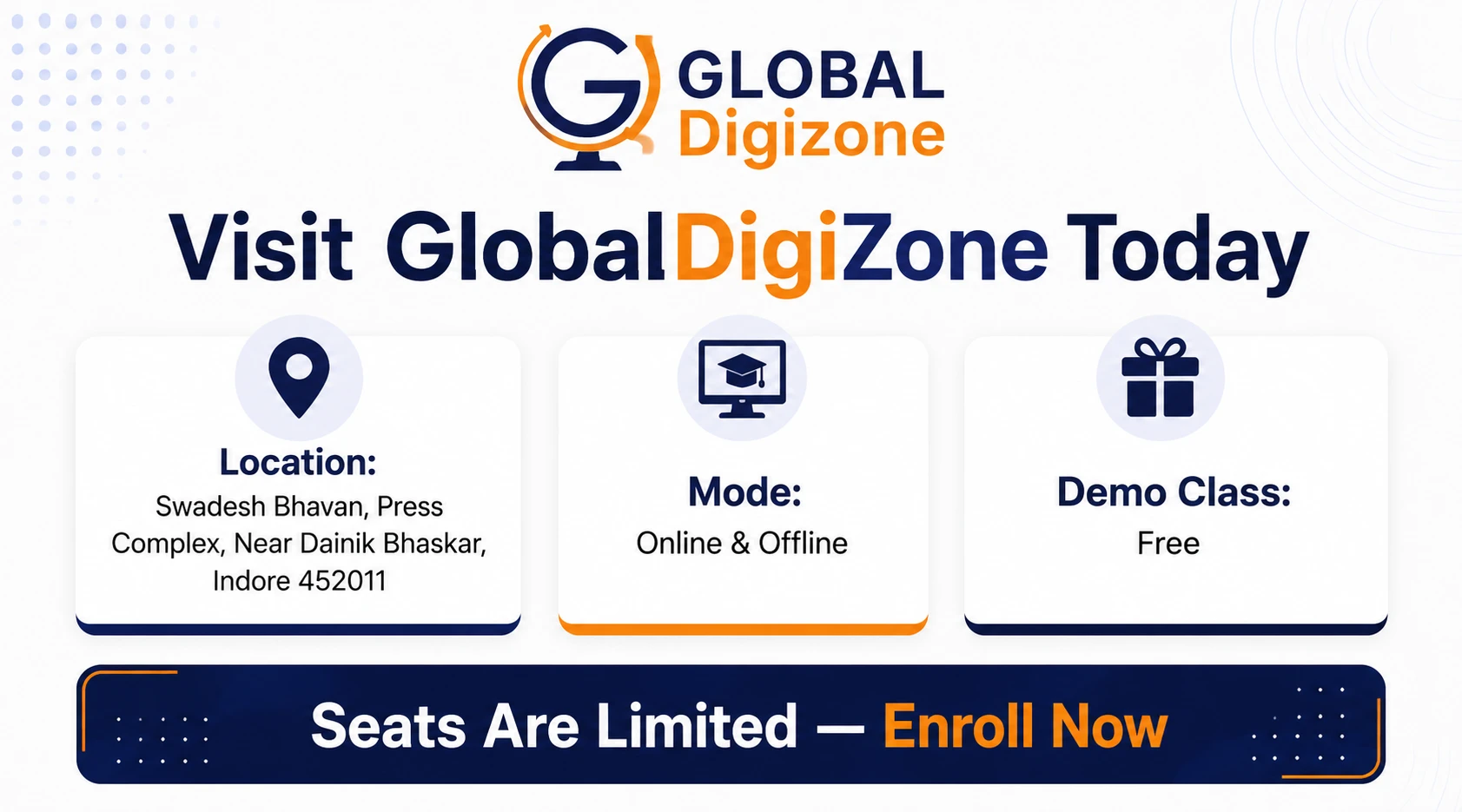 digital marketing institute near Palasia Indore, free demo class available
