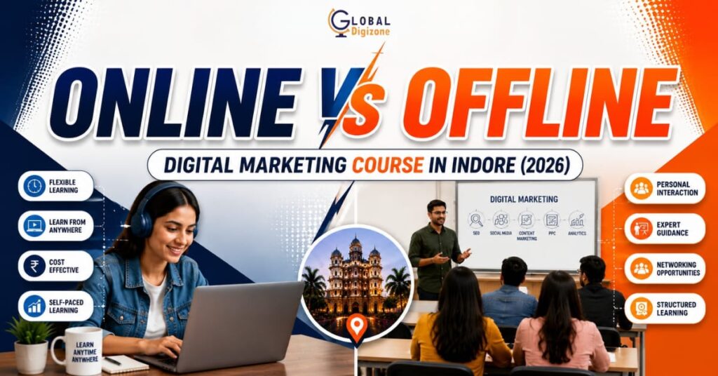 Online vs Offline Digital Marketing Course in Indore | Which One to Choose in 2026?