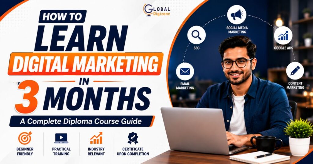 How to Learn Digital Marketing in 3 Months | A Complete Diploma Course Guide